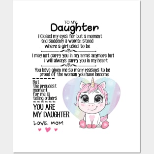 To My Daughter Unicorn Lover Posters and Art